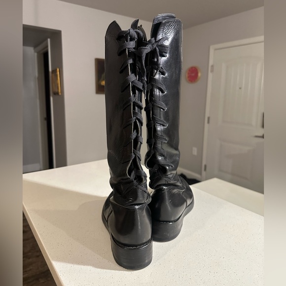 Ann Demeulemeester black leather corset lace up knee high boots size EU 38 /US 8 - Picture 8 of 8